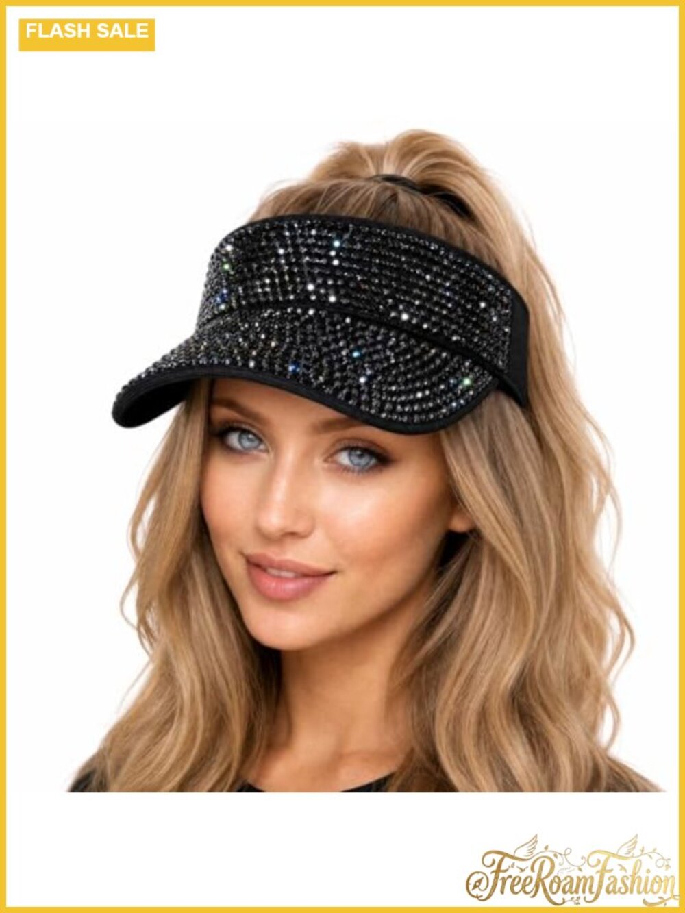 Rhinestone Sun Visor Adjustable Breathable Beach Golf Running Hat